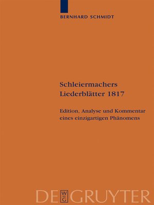 cover image of Schleiermachers Liederblätter 1817